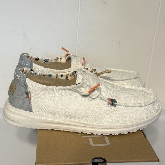 Hey Dude Wendy Shoes Womens Size 5 Boho White Crochet Natural Collection Casual - Picture 4 of 13